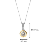 TI SENTO Cubic Zirconia Bezel Pendant on a Chain