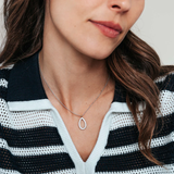 TI SENTO Open Teardrop Channel Cubic Zirconia Necklace