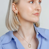 TI SENTO Oval Pendant & Cubic Zirconia Pave Necklace