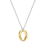 TI SENTO Oval Pendant & Cubic Zirconia Pave Necklace