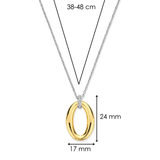 TI SENTO Oval Pendant & Cubic Zirconia Pave Necklace