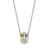 TI SENTO Tri Circle & Cubic Zirconia Pendant on a Chain