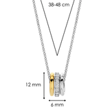 TI SENTO Tri Circle & Cubic Zirconia Pendant on a Chain