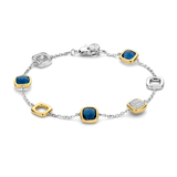 TI SENTO Blue Gemstone & Cubic Zirconia Cluster Charm Bracelet