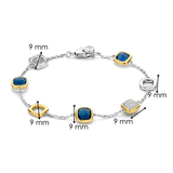 TI SENTO Blue Gemstone & Cubic Zirconia Cluster Charm Bracelet