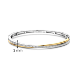 TI SENTO Cubic Zirconia Crossover Bangle