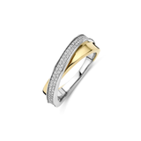 TI SENTO Double Band Cubic Zirconia Crossover Ring