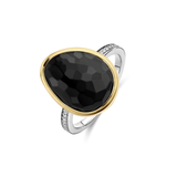 TI SENTO Bezel Gemstone Ring w Cubic Zirconia Sides
