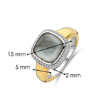 TI SENTO Gemstone Ring w Cubic Zirconia Halo