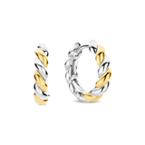TI SENTO Two-Tone Twisted Hoop Earrings