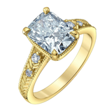 Taylor Inspired — 14K Yellow Gold 3.14ctw Lab Cushion Diamond Ring