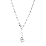 Jenny Bird Puffy Heart High Polish Silver Necklace
