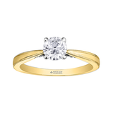 18KPD Yellow & White Gold .772ctw Canadian Diamond Solitaire Ring