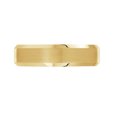 Tungsten 6mm Size 9 Beveled Edge Yellow Gold Plated Wedding Band