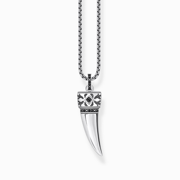 Thomas Sabo Blackened Sterling Silver Wolf's Tooth Pendant on Chain