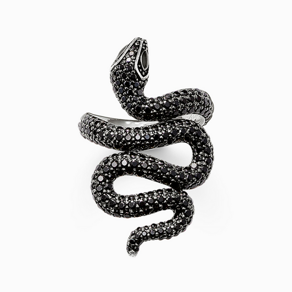 Thomas Sabo Black Cubic Zirconia Snake Ring