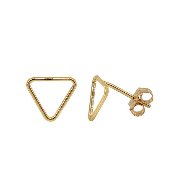 Sterling Silver 14K Gold Filled Triangle Stud Earrings