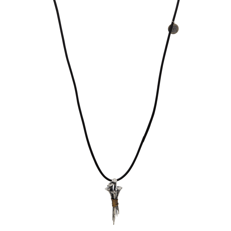 John Varvatos BRASS AND BLACK LAVA Bead Necklace for Men