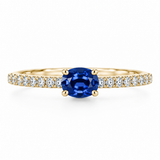14K Yellow Gold .18CTW Diamond & Sapphire Ring
