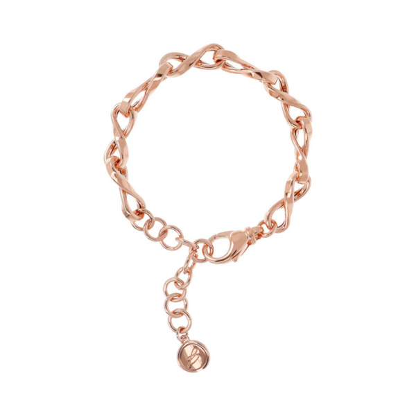 Bronzallure 18K Rose Gold Plated Paper Clip Twisted Bracelet