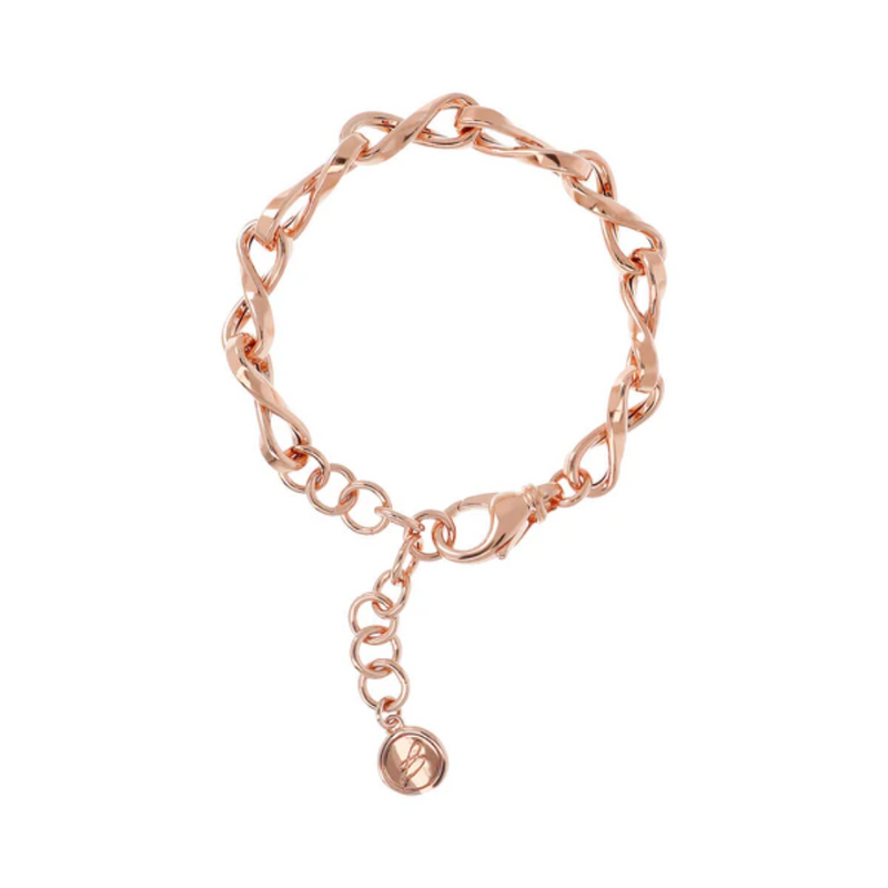 Bronzallure 18K Rose Gold Plated Paper Clip Twisted Bracelet