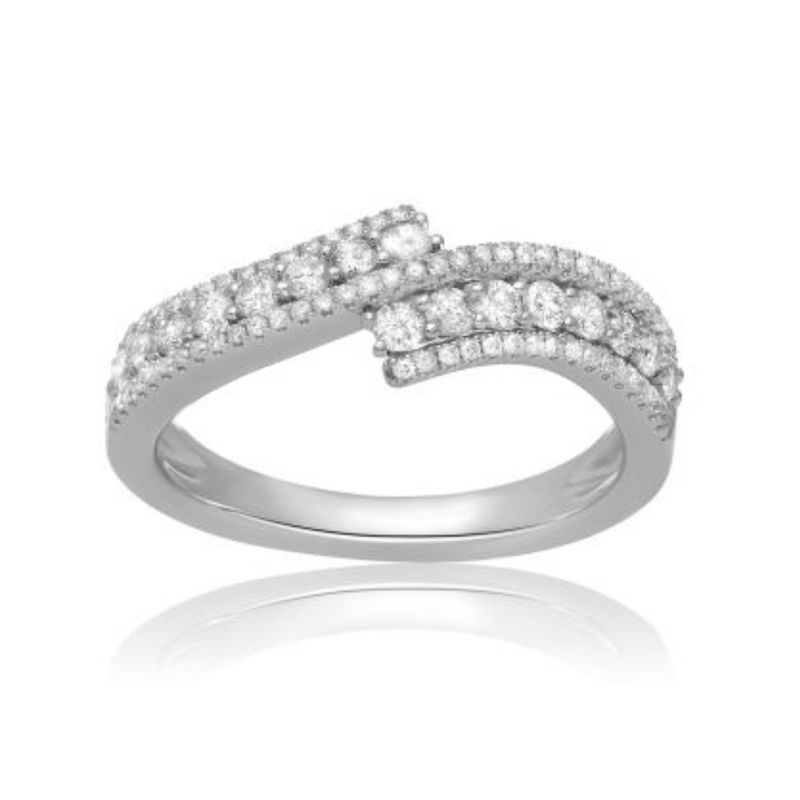 14K White Gold .54CTW Diamond Fancy Ring