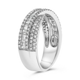 14K White Gold .80CTW Diamond Crossover Ring