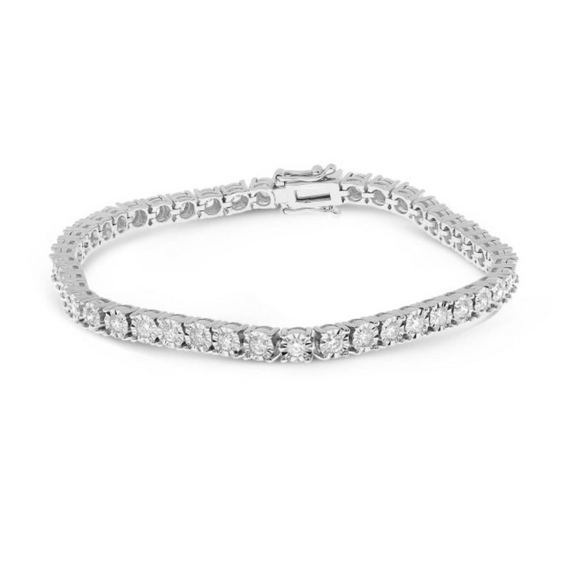 14K White Gold 2.00CTW Illusion Set Diamond Bracelet