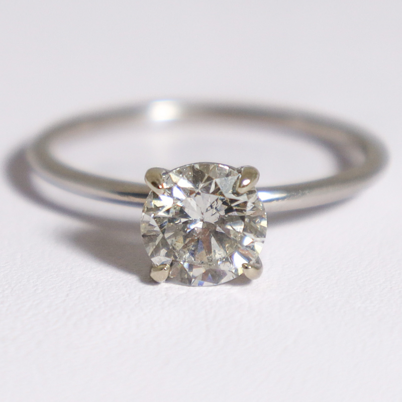 14K White Gold 1.03CT Diamond Solitaire Ring