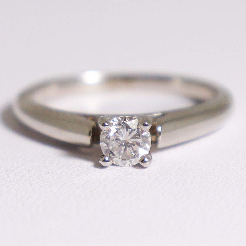 14K White Gold .40CT Diamond Solitaire Ring