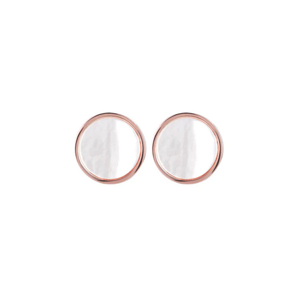 Bronzallure 18K Rose Gold Plated Natural Stone Stud Earrings