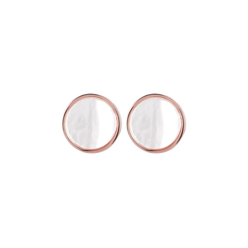 Bronzallure 18K Rose Gold Plated Natural Stone Stud Earrings