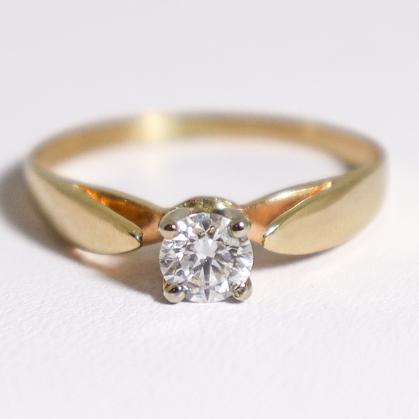 14K Yellow Gold .31CT Diamond Solitaire Ring