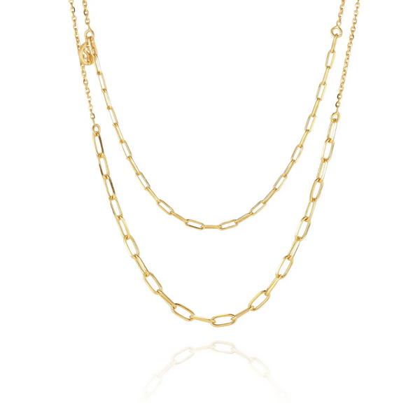 Sif Jakobs Sterling Silver 18K Yellow Gold Plated Double Layer Chain