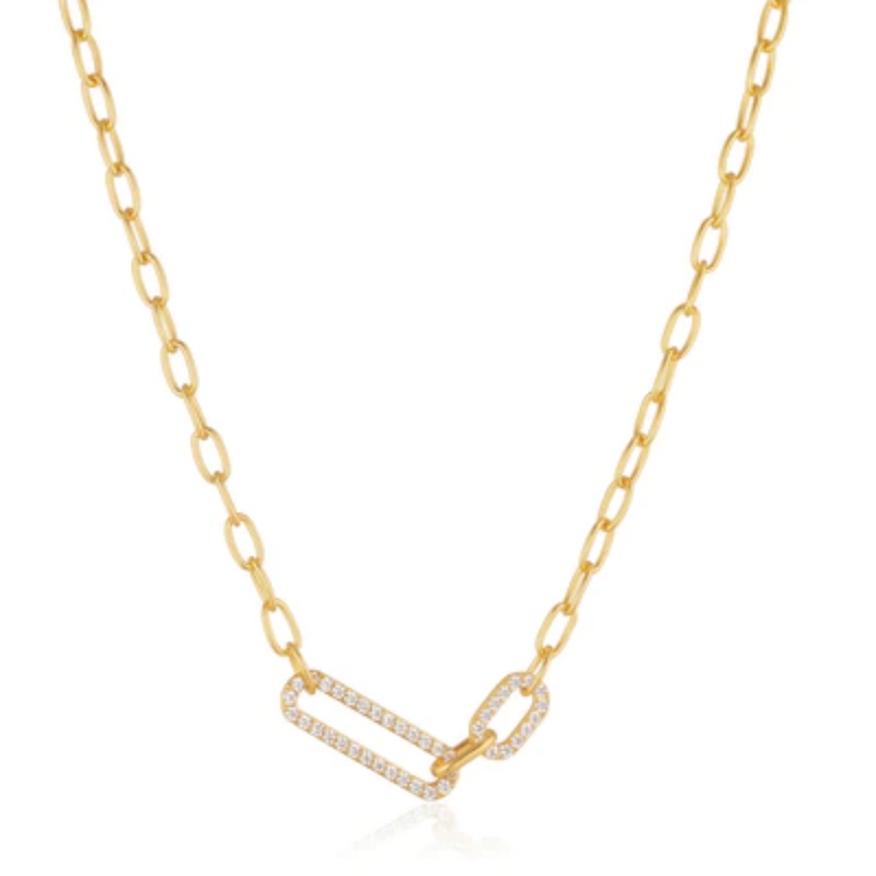 Sif Jakobs Sterling Silver 18K Yellow Gold Plated Interlocking Pendant Necklace