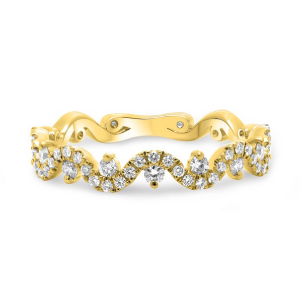 14K Yellow Gold Diamond Fancy Band