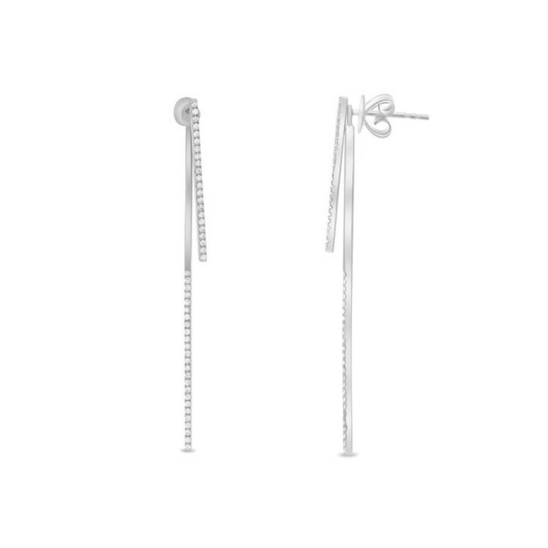 14K White Gold Diamond Earrings