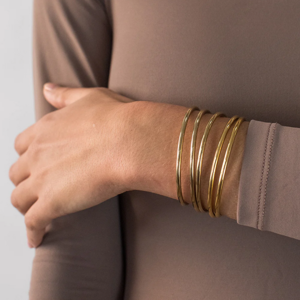 Jenny Bird Dane Bangle 5 Pack in High Polish Gold