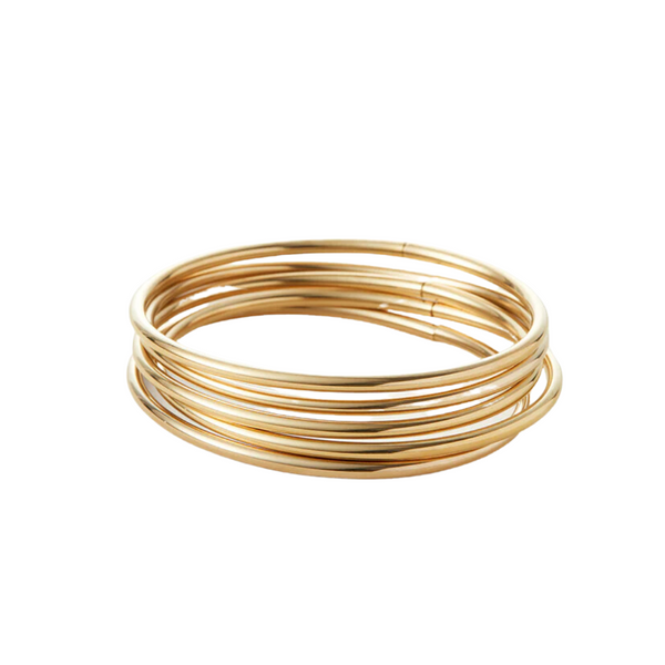 Jenny Bird Dane Bangle 5 Pack in High Polish Gold