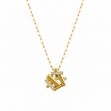 14K Yellow Gold 16/17/18" .14CTW Diamond Pendant on a Paperclip Chain