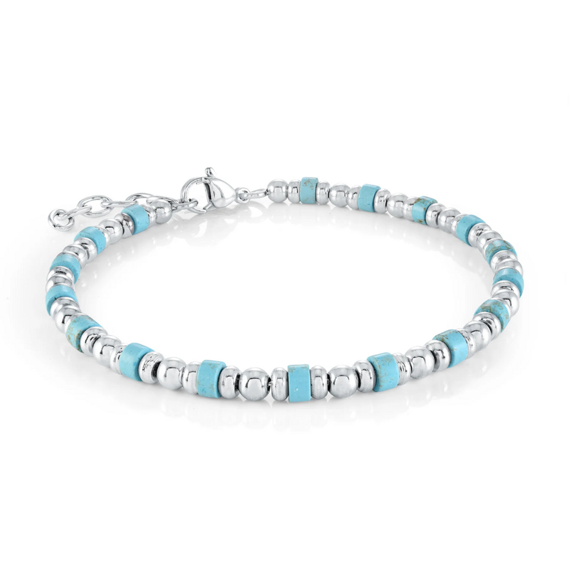 Italgem 4mm Turquoise Beads Bracelet 7.5+1"