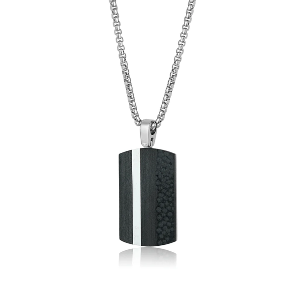 Italgem Printed Dog Tag Pendant Necklace 22"