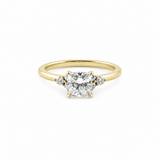 14K Yellow Gold 1.20CTW Cushion Cut Canadian Diamond Ring with Side Stones
