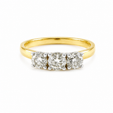 14K Yellow Gold 1.00CTW Diamond Trinity