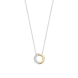 TI SENTO Yellow Gold Plated Contrast Zirconia Necklace