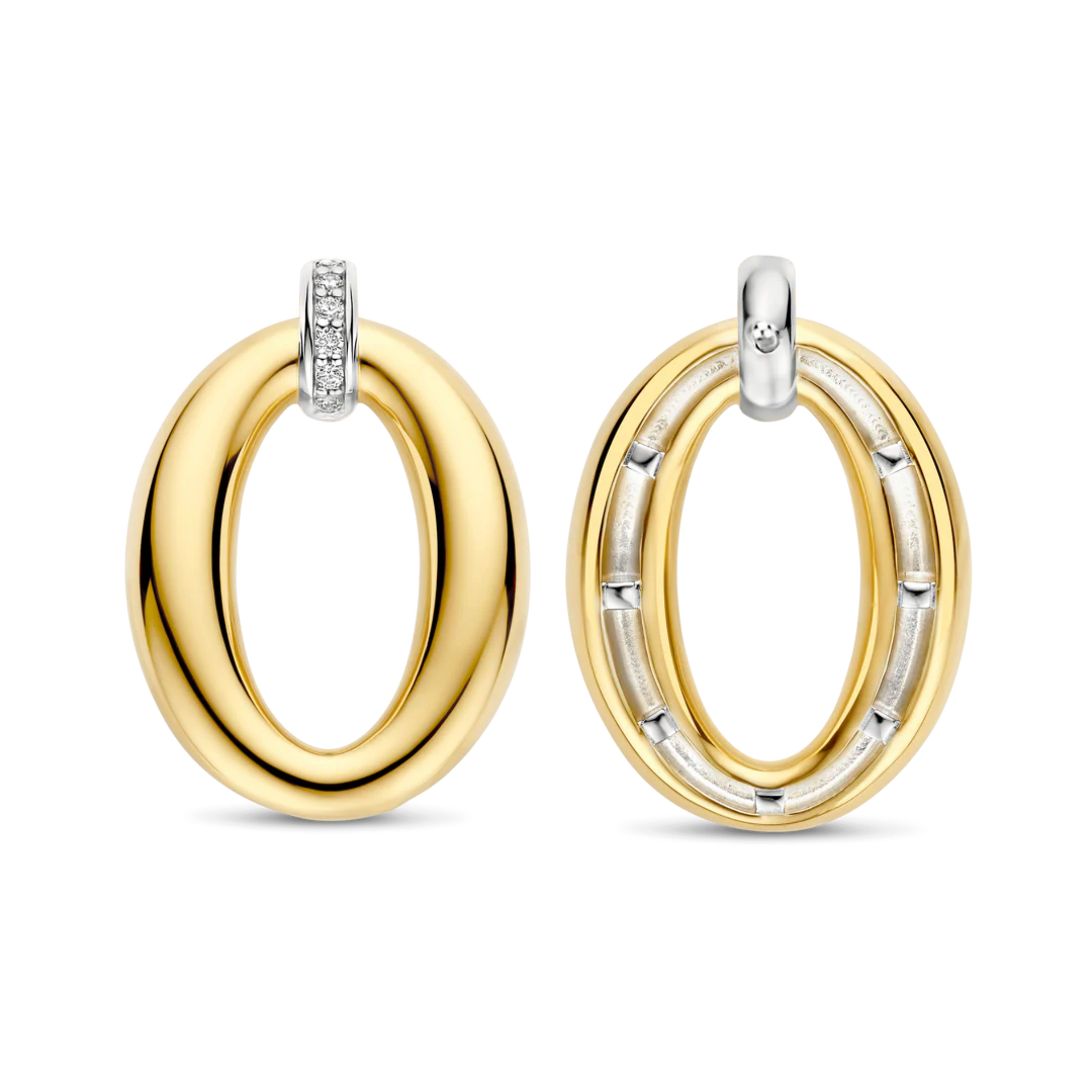 TI SENTO Classic Soft Oval Zirconia Earrings