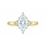 14K Yellow Gold 2.15CTW Marquise Lab Grown Diamond Ring with Side Accents