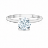 14K White Gold 1.58CTW Round Brilliant Lab Grown Diamond Solitaire with Hidden Halo