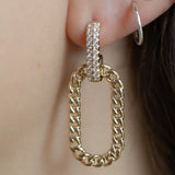 14K Yellow Gold .41CTW Diamond & Chainlink Earrings
