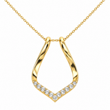 14K Yellow Gold .33CTW Diamond Chevron Pendant